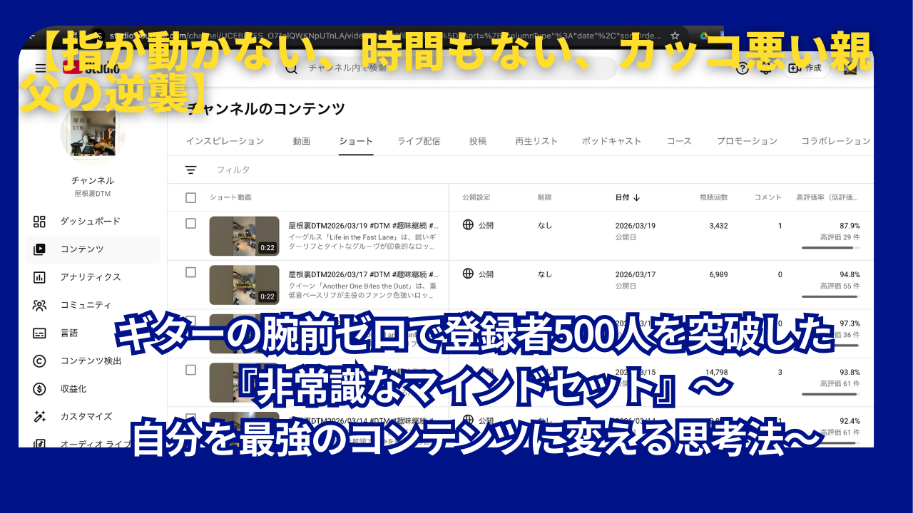 チャンネル登録者500人達成